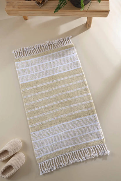 Martil Tekli Banyo Paspası %100 Pamuk 70x110 Bej