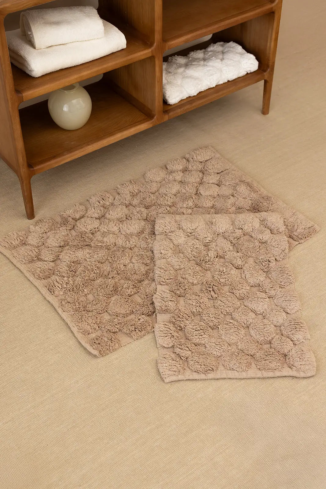 Mellow  2’li Takım Banyo Paspası %100 Pamuk 40x60 + 60x90 Bej