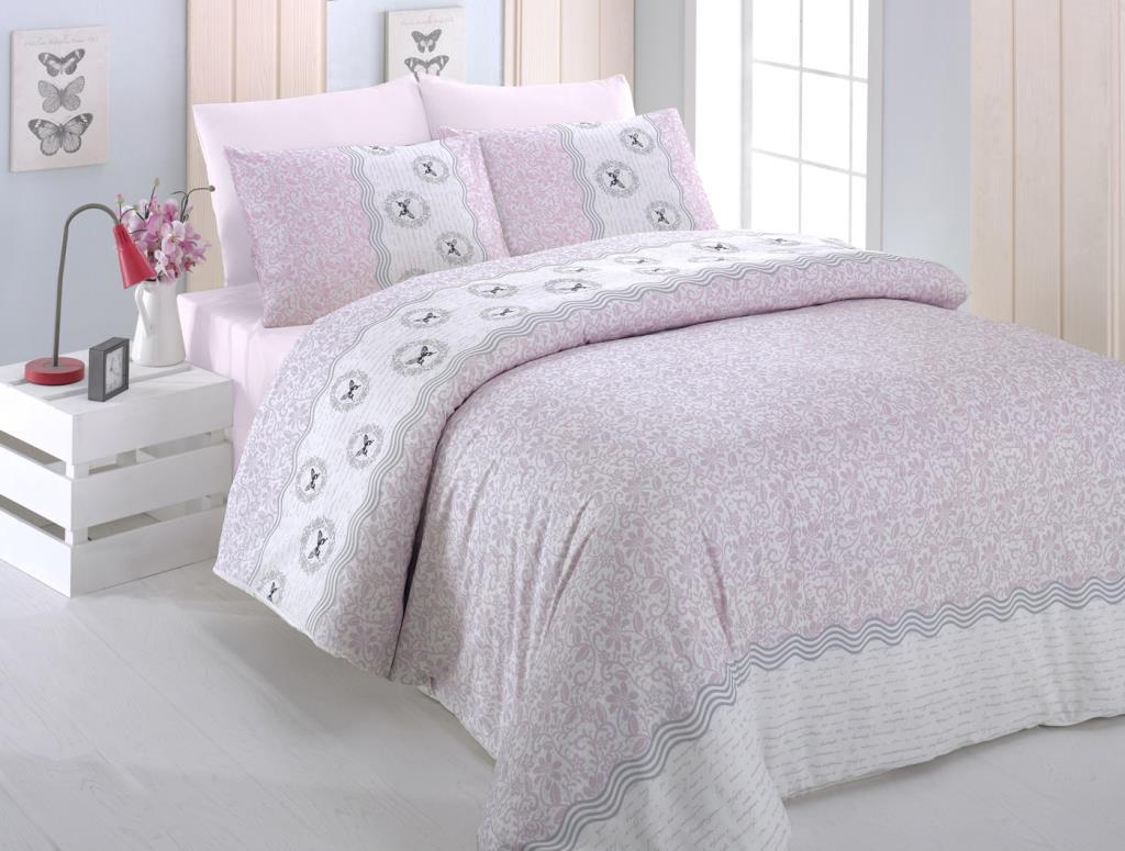 Mira Digital Double Duvet Cover Set Pink