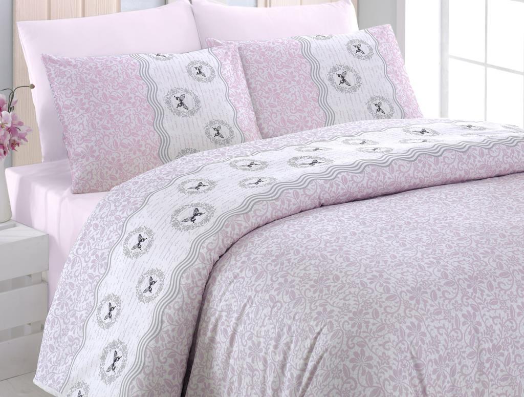 Mira Digital Double Duvet Cover Set Pink