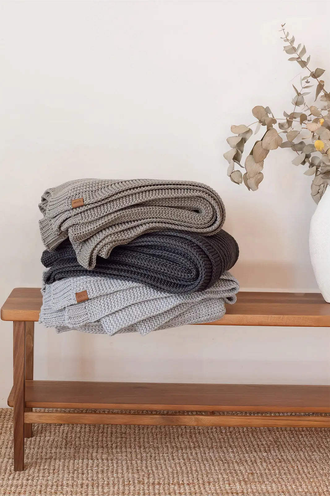 Night Knitted Blanket 130x170 Navy Blue