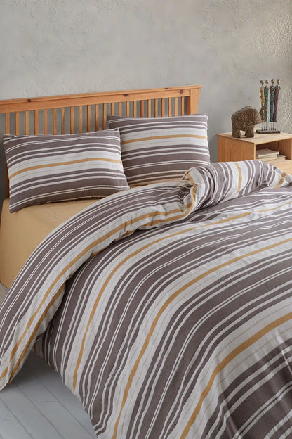 Olena 5 Parça Çift Kişilik Çantalı Nevresim Takımı