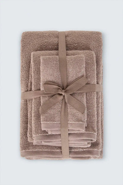 Owen 3'lü Banyo Havlu Seti Kahverengi