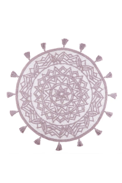 Pina Round Bath Mat 100% Cotton 100x100 Pink