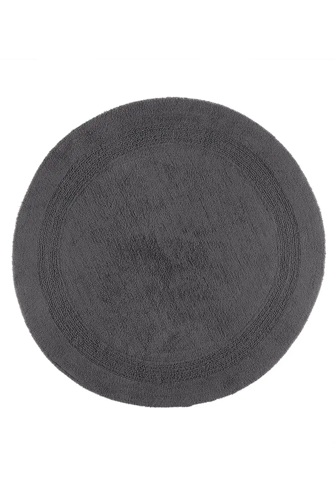 Puffed Round Bath Mat 100% Cotton 100x100 Anthracite