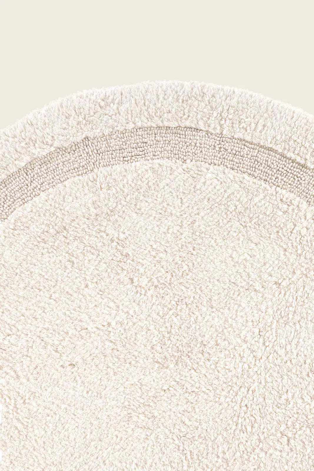 Puffed Yuvarlak Banyo Paspası %100 Pamuk 100x100 Ekru