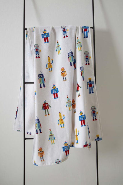 Robotic Printed Velvet Towel 70x140