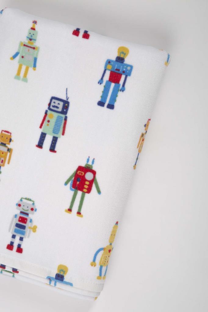 Robotic Printed Velvet Towel 70x140