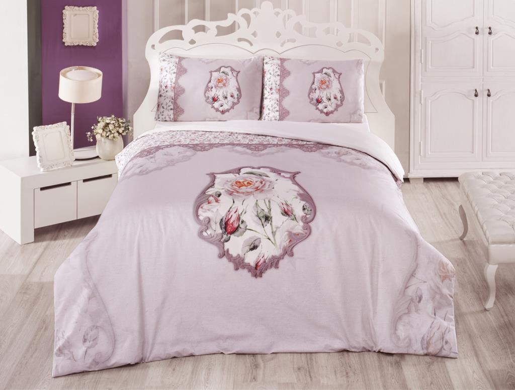 Rosalinda Digital Double Duvet Cover Set Dusty Rose
