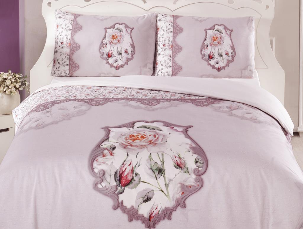 Rosalinda Digital Double Duvet Cover Set Dusty Rose