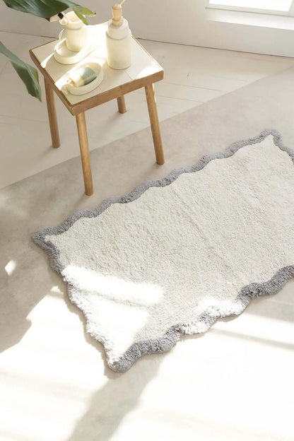 Scallop Tekli Banyo Paspası Bambu 60x100 Gri