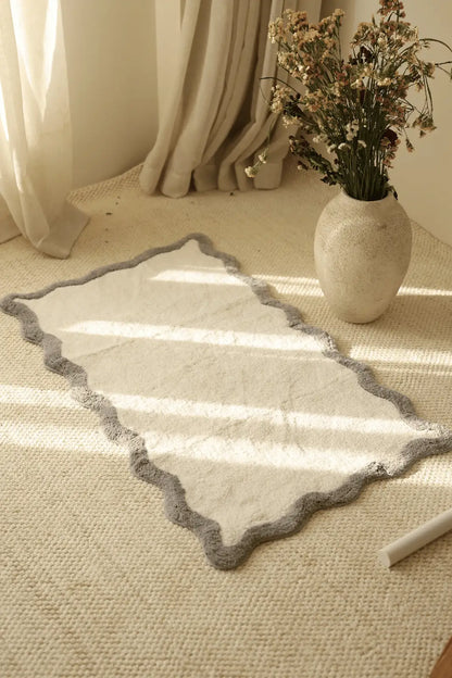 Scallop Tekli Banyo Paspası Bambu 60x100 Gri