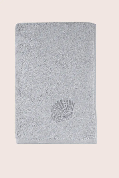 Sedef Bambu Nakışlı Banyo Havlusu 70x140 cm Gri