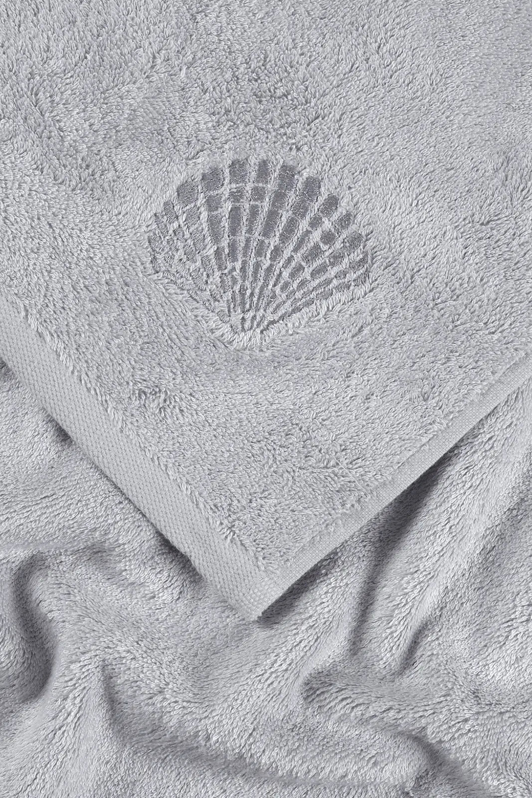 Sedef Bambu Nakışlı El Havlusu 50x90 cm Gri