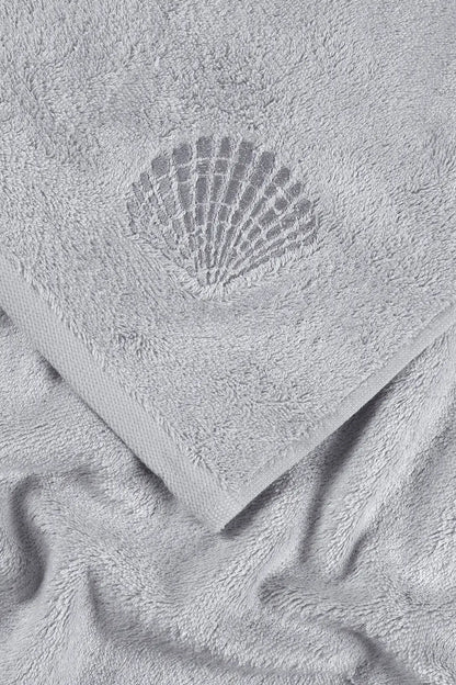 Sedef Bambu Nakışlı El Havlusu 50x90 cm Gri