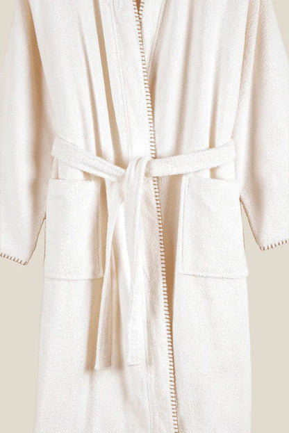 Shadow %100 Pamuk Bornoz Takımı Ekru