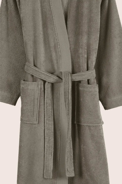 Solena %100 Pamuk Kadın Bornoz Gri