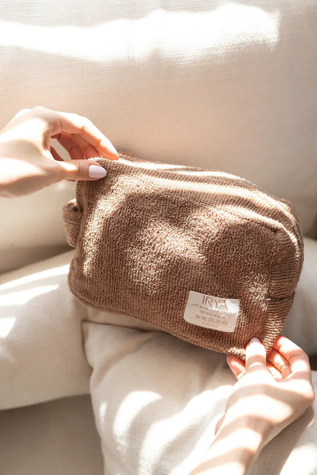 Solena %100 Pamuk Havlu Bakım Çantası Mocha