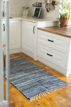 Striped Denim Kilim Ecru/Indigo 80x150