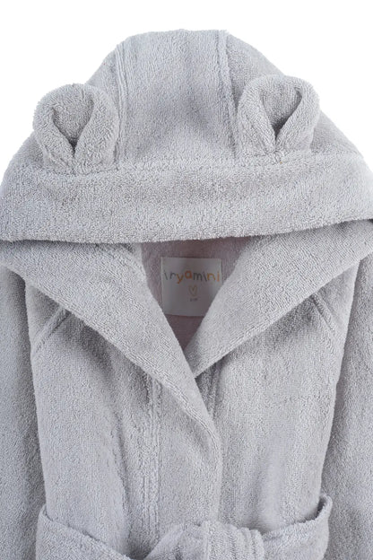 Tiny Bear Organik Pamuk Çocuk Bornoz Gri