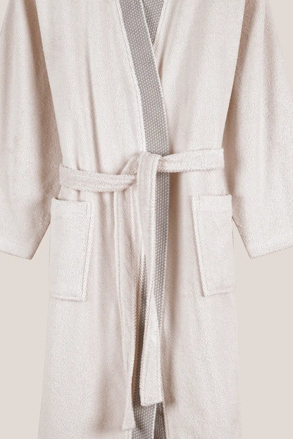 Travertine %100 Pamuk Kadın Bornoz Açık Bej