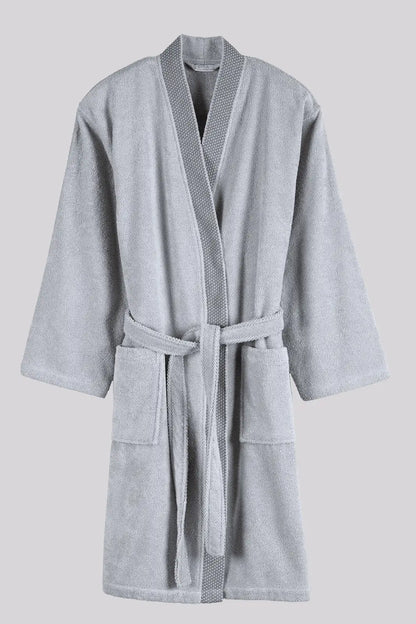 Travertine %100 Pamuk Kadın Bornoz Gri