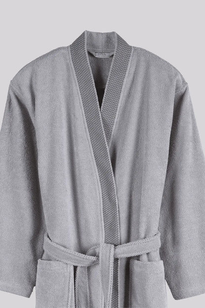 Travertine %100 Pamuk Kadın Bornoz Gri