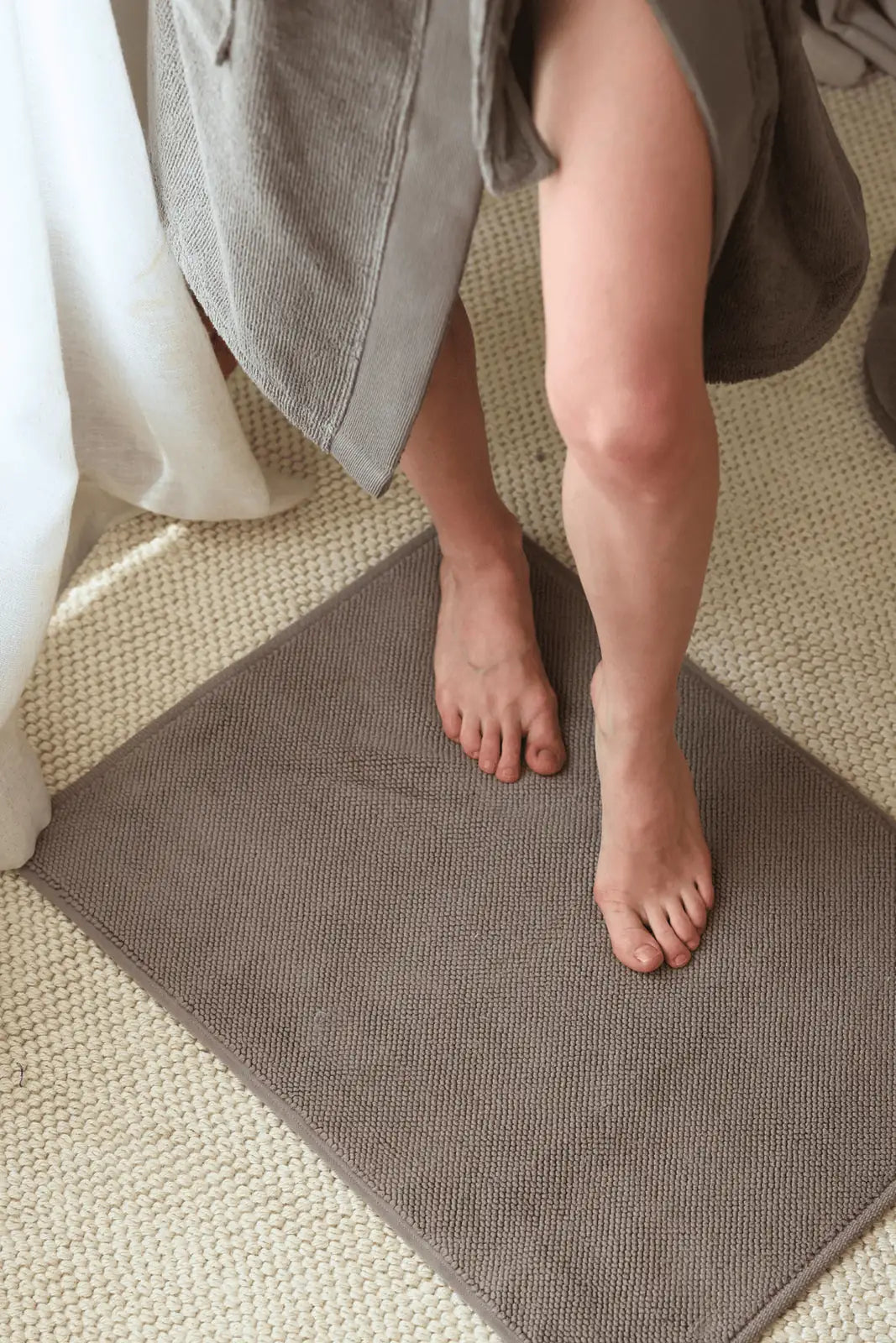 Velluna Tekli Havlu Banyo Paspası 50x80 cm Gri