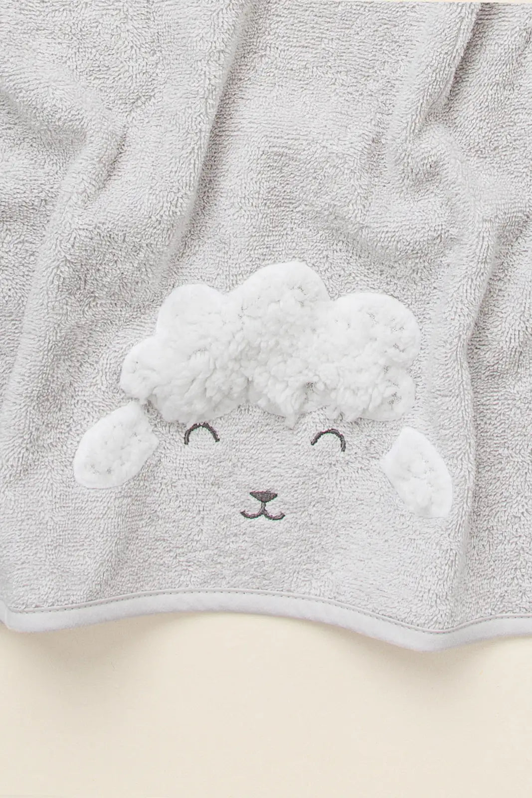 Wooly 2-Piece Organic Cotton Newborn Gift Set Light Gray | Towel, Bib