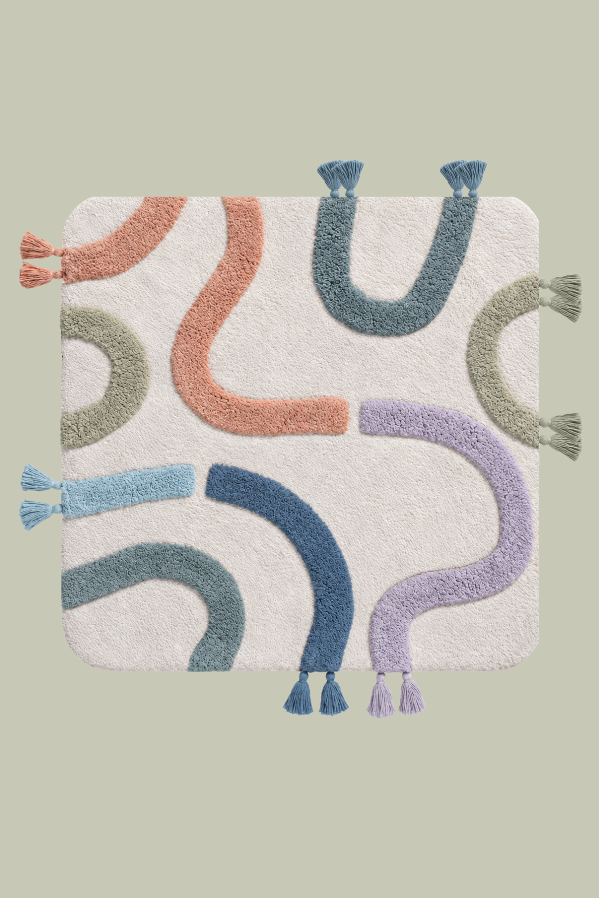 Journey Kare %100 Pamuk Banyo Paspası 90x90 Cm Multicolor