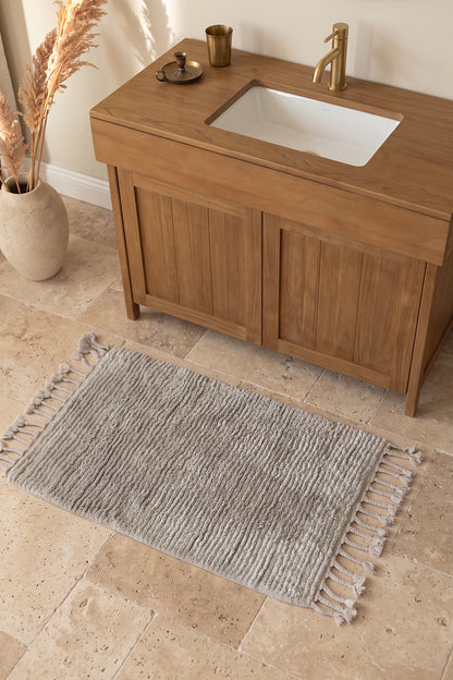 Belina Tekli Bambu Banyo Paspası 70x120 Cm Küllü Gri