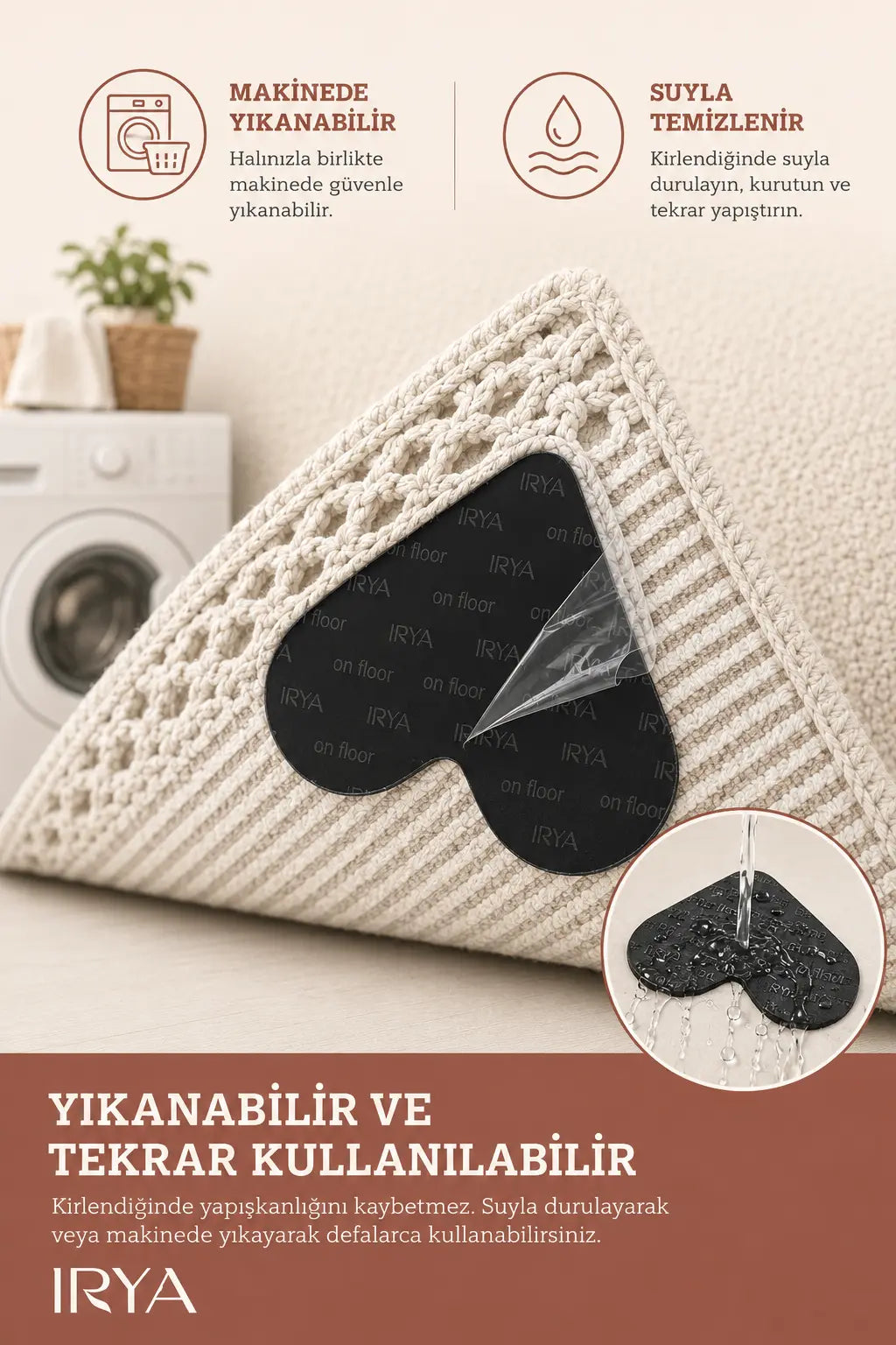 Halı ve Paspas Kaydırmaz | Yıkanabilir & Tekrar Kullanılabilir