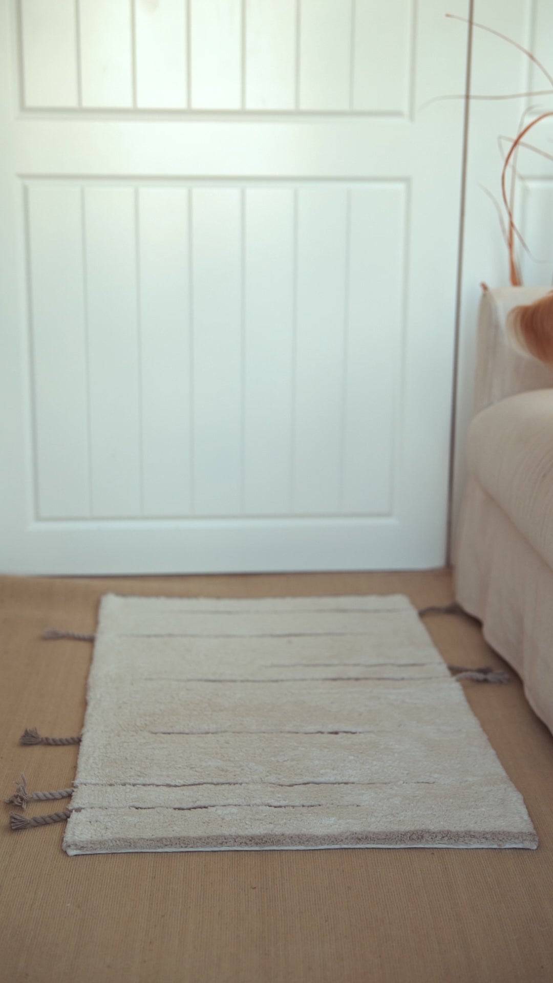 Scallop Tekli Banyo Paspası Bambu 60x100 Bej