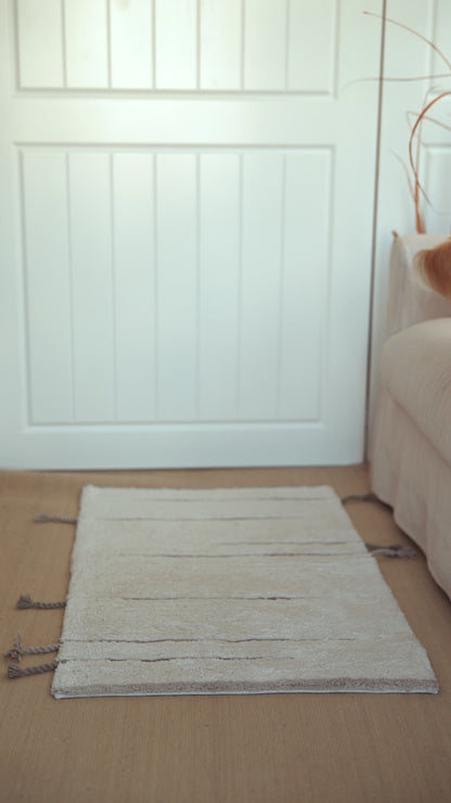 Scallop Tekli Banyo Paspası Bambu 60x100 Bej