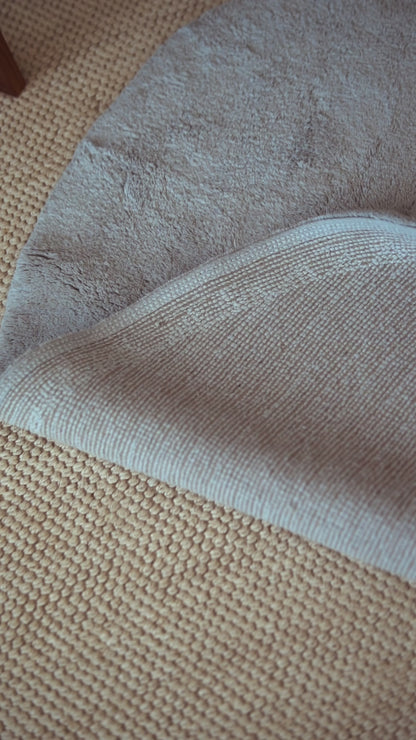 Sedef Tekli Banyo Paspası Bambu 90x110 Gri