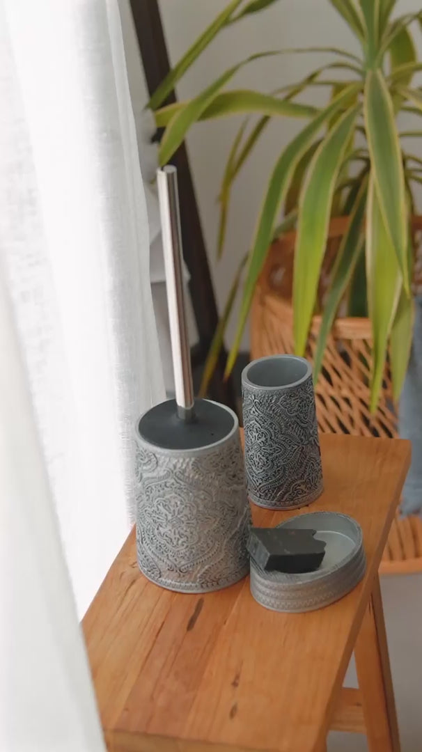 Load video: Lane 4 Piece Bathroom Set