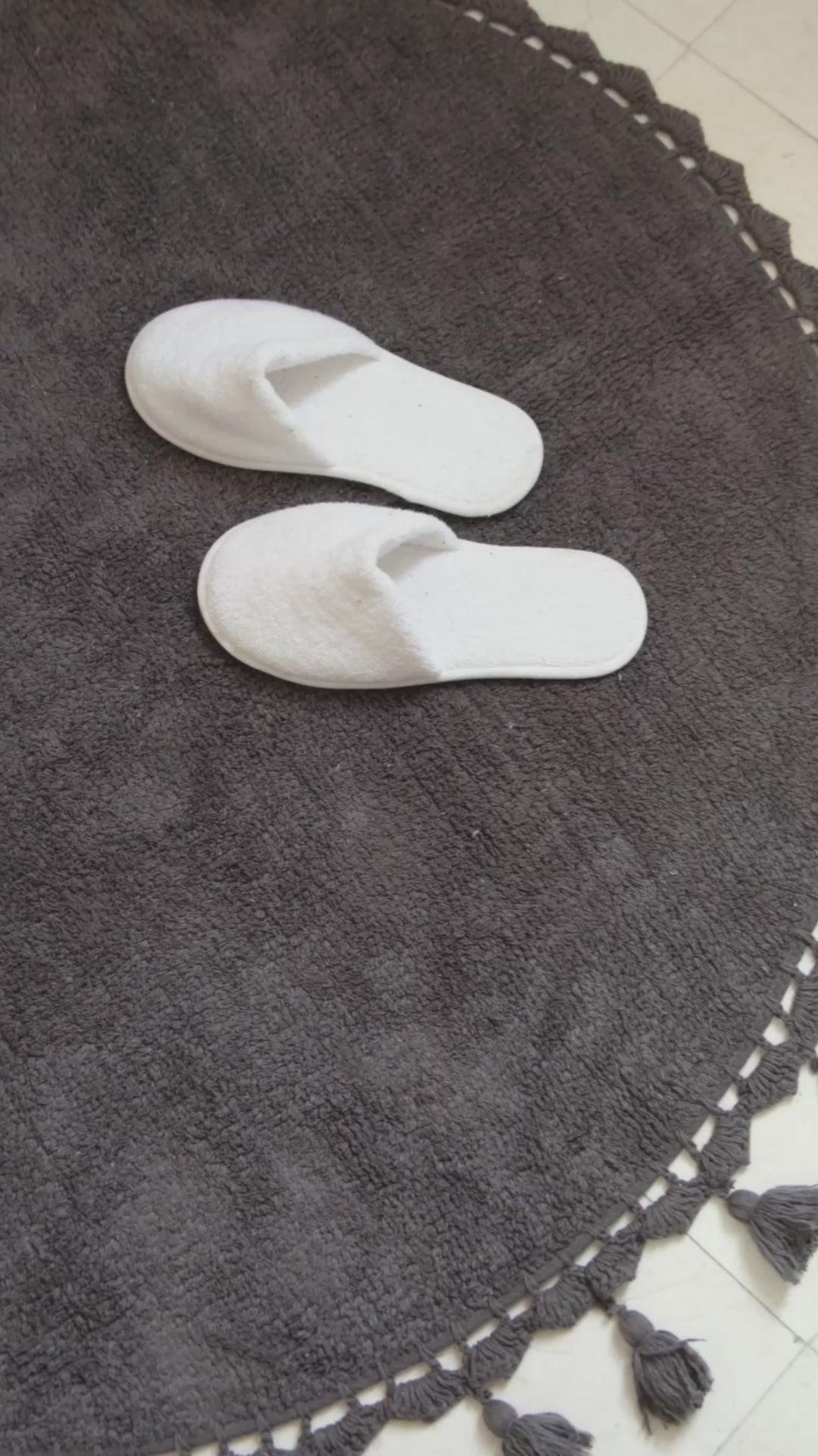 Lowell Round Bath Mat 100% Cotton 100x100 Anthracite