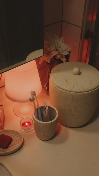 Travertine 5 Parça Banyo Seti Açık Bej