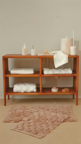 Load video: Mellow  2’li Takım Banyo Paspası %100 Pamuk 40x60 + 60x90 Ekru