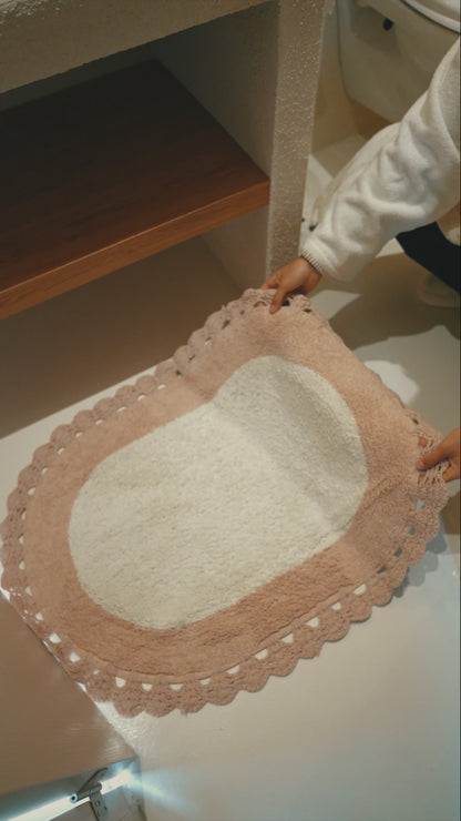 Bianca 2’li Takım Banyo Paspası %100 Pamuk 40x60 + 60x90 Ekru