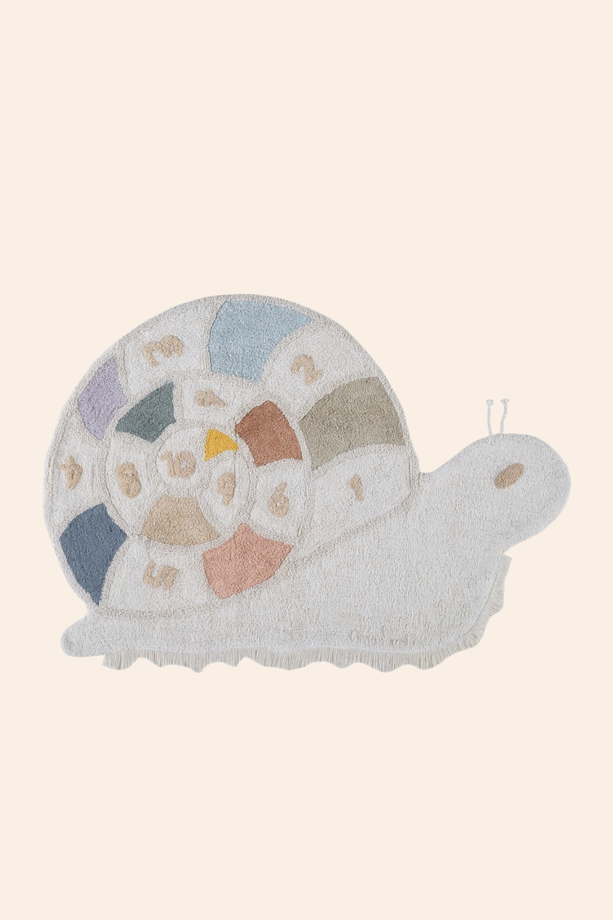 Milo The Snail Tekli %100 Pamuk Çocuk Odası Halısı 95x140 Cm Ekru