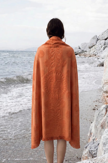 Solara %100 Pamuk Plaj Havlusu 80x170 cm Orange Sun