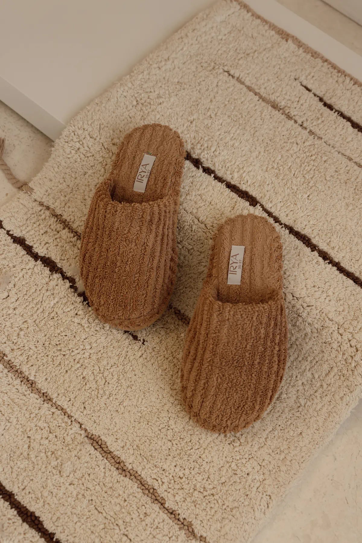 Ege %100 Pamuk Unisex Kalın Tabanlı Havlu Terlik Warm Clay