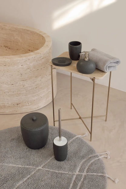 Travertine 5 Parça Banyo Seti Antrasit