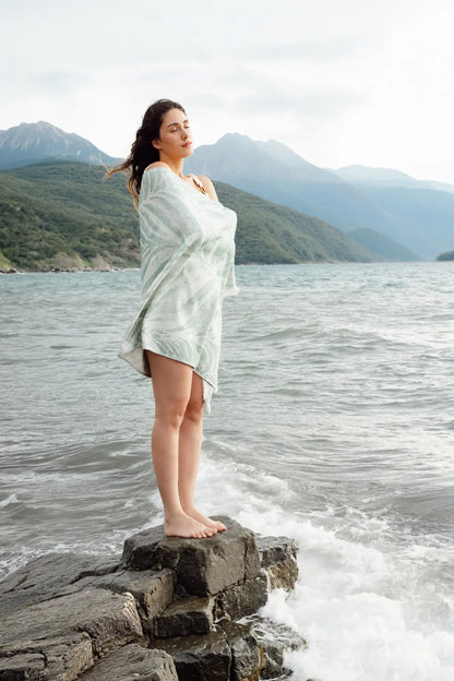 Verde %100 Pamuk Plaj Havlusu 80x170 cm Serene Sky