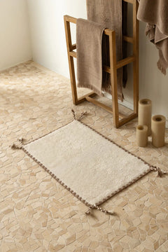 Vina Single Bathroom Mat Bamboo 50x80 cm Light Beige